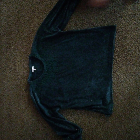 Maurices Beautiful Green Sweater with lace and sparkle - Picture 4 of 7